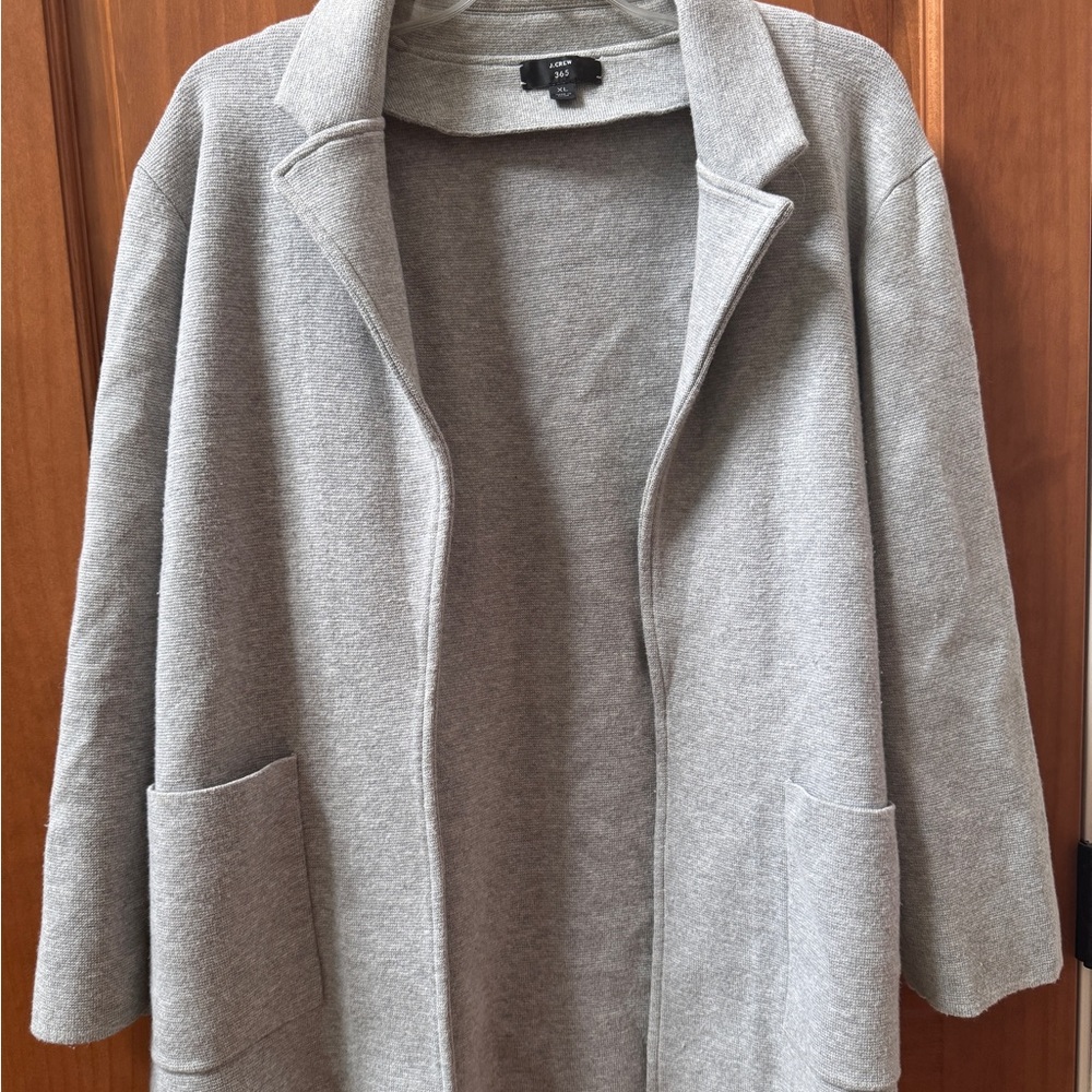 J. Crew Gray Knit Sweater Jacket XL